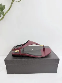 SAINT LAURENT Sandals & Mules Leather (Burgundy-Black) EU35-42 B40202606033061109