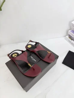 Alternative view of SAINT LAURENT Sandals & Mules Leather (Burgundy-Black) EU35-42 B40202606033061109