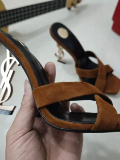 SAINT LAURENT Sandals & Mules Suede (Brown-Black) EU35-41 B50202606033078119