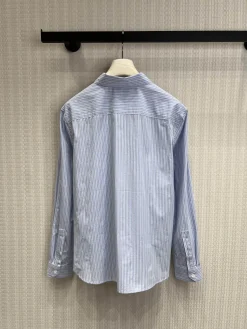 Alternative view of SAINT LAURENT Shirts & Polos Cotton (Blue-White) S-M-L B35202606011753109