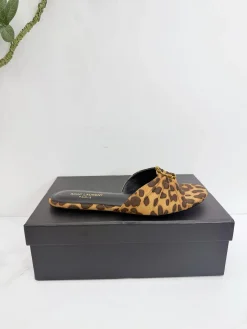 SAINT LAURENT Slides & Slippers Calf Hair (Brown-Black) EU35-42 B20202606033121109