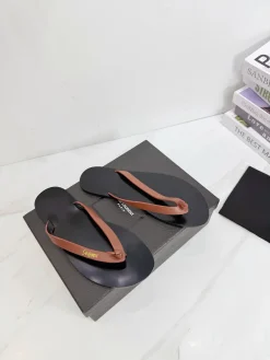 SAINT LAURENT Slides & Slippers Leather (Black-Brown) EU35-42 B40202606033080109
