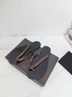 SAINT LAURENT Slides & Slippers Leather (Black-Brown) EU35-42 B40202606033087109
