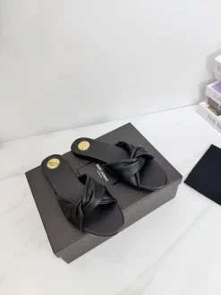 Alternative view of SAINT LAURENT Slides & Slippers Leather (Black) EU35-42 B40202606033097109