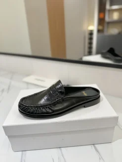 SAINT LAURENT Slides & Slippers Leather (Black) EU35-45 C10202606033094129