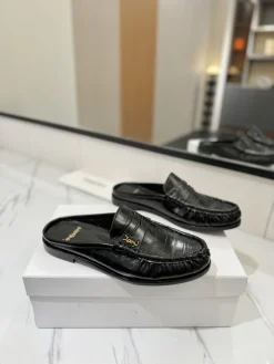 Alternative view of SAINT LAURENT Slides & Slippers Leather (Black) EU35-45 C10202606033094129