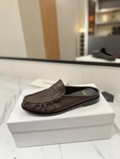 SAINT LAURENT Slides & Slippers Leather (Brown-Black) EU35-45 C10202606033089129