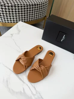 SAINT LAURENT Slides & Slippers Leather (Brown) EU35-43 B0520260603310399