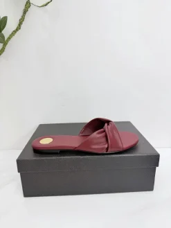 SAINT LAURENT Slides & Slippers Leather (Burgundy) EU35-42 B40202606033106109
