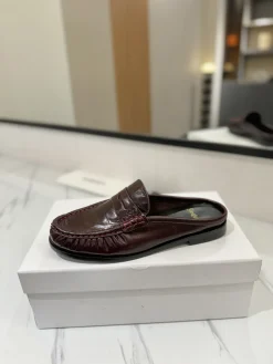 SAINT LAURENT Slides & Slippers Leather (Burgundy) EU35-45 C10202606033108129
