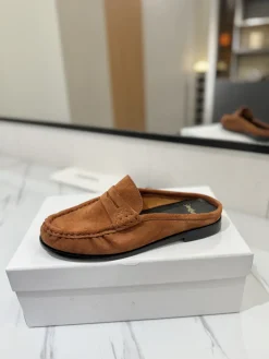 SAINT LAURENT Slides & Slippers Suede (Brown-Black) EU35-41 C10202606033119129