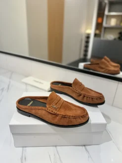 Alternative view of SAINT LAURENT Slides & Slippers Suede (Brown-Black) EU35-41 C10202606033119129