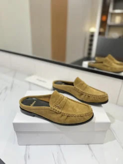 Alternative view of SAINT LAURENT Slides & Slippers Suede (Brown-Black) EU35-45 C10202606033118129