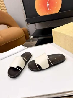 Alternative view of THE ROW Slides & Slippers Leather (White-Brown-Black) EU35-41 A8020260603312699