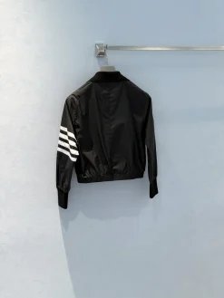 Alternative view of THOM BROWNE Coats & Jackets Polyester (Black-White) S-M-L C20202606011097139