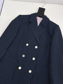 Alternative view of THOM BROWNE Coats & Jackets Wool (Navy-White) S C25202606010764139