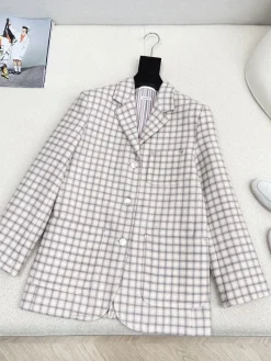THOM BROWNE Coats & Jackets Wool (White-Grey) 38-42 D15202606010766159