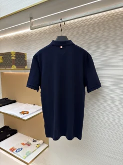 Alternative view of THOM BROWNE Shirts & Polos Cotton (Navy Blue-White) 1-4 B00202606131183109