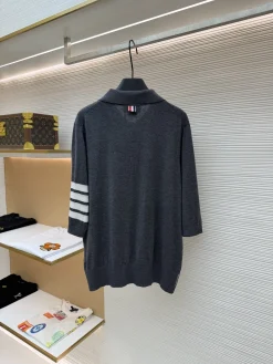 Alternative view of THOM BROWNE Sweaters & Knitwear Knit (Dark Gray-White) 1-4 B15202606131229109