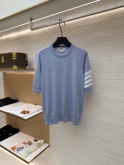 THOM BROWNE Sweaters & Knitwear Knit (Light Blue-White) 0-2 A6020260613116089