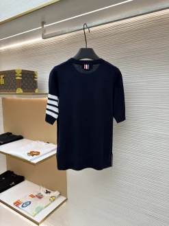 Alternative view of THOM BROWNE Sweaters & Knitwear Knit (Navy Blue-White) 0-2 A6020260613115789