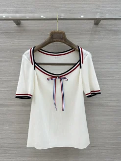 Alternative view of THOM BROWNE T-shirts & Vests Knit (White-Black-Red-Blue) S-L C30202606010447139