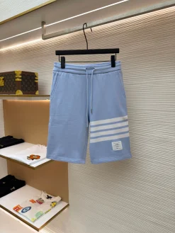 THOM BROWNE Trousers & Shorts Cotton (Light Blue-White) 1-4 A8020260613116799