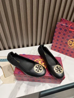 TORY BURCH Flats & Loafers Leather (Black-Gold) EU35-43 A8020260603313099