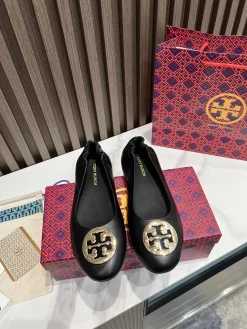 Alternative view of TORY BURCH Flats & Loafers Leather (Black-Gold) EU35-43 A8020260603313099