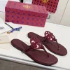 TORY BURCH Slides & Slippers Leather-Crystal (Burgundy) EU35-42 A4020260603327389