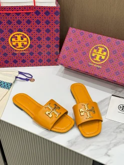 TORY BURCH Slides & Slippers Leather (Orange) EU35-42 A4020260603315289