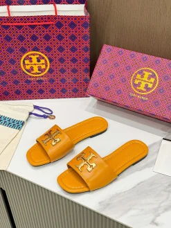 Alternative view of TORY BURCH Slides & Slippers Leather (Orange) EU35-42 A4020260603315289