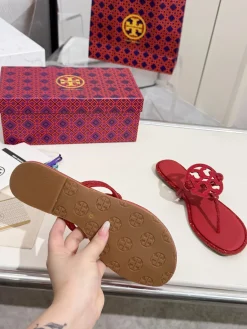 Alternative view of TORY BURCH Slides & Slippers Leather (Red) EU35-42 A4020260603314689