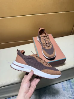 UNCATEGORIZED Sneakers & Trainers Knit-Leather (Brown-White) EU38-44 B70202606033361119