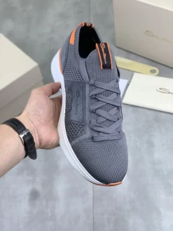 Alternative view of UNCATEGORIZED Sneakers & Trainers Knit-Suede (Gray-Orange-White) EU39-45 B71202606033404119