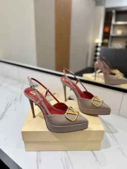 Alternative view of VALENTINO Pumps & Heels Leather (Taupe-Red-Gold) EU35-39 C10202606033443129