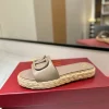 VALENTINO Slides & Slippers Leather-Raffia (Beige) EU35-39 B40202606033534109