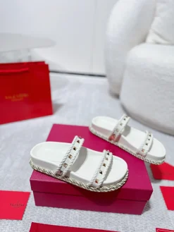 Alternative view of VALENTINO Slides & Slippers Leather (White-Gold) EU35-40 B20202606033525109