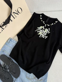 VALENTINO Sweaters & Knitwear Wool (Black-White-Green) C10202606010571129