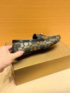 VERSACE Flats & Loafers Leather (Black-Gold) EU37-47 B0020260603353999