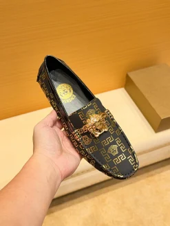 Alternative view of VERSACE Flats & Loafers Leather (Black-Gold) EU37-47 B0020260603353999