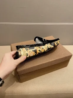 VERSACE Flats & Loafers Leather (Black-Gold) EU37-47 B0020260603354099
