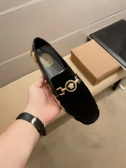 Alternative view of VERSACE Flats & Loafers Leather (Black-Gold) EU37-47 B0020260603354099