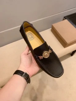 VERSACE Flats & Loafers Leather (Black-Gold) EU37-47 B10202606033548109