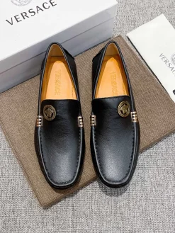 Alternative view of VERSACE Flats & Loafers Leather (Black-Gold-Yellow) EU37-47 B30202606033549109