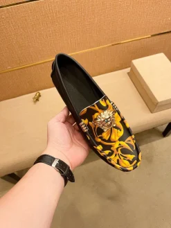 Alternative view of VERSACE Flats & Loafers Leather (Black-Yellow-Orange) EU37-47 B0020260603355099