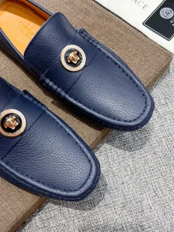 Alternative view of VERSACE Flats & Loafers Leather (Blue-Gold) EU37-47 B30202606033551109