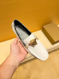 Alternative view of VERSACE Flats & Loafers Leather (White-Black-Gold) EU37-47 B10202606033553109