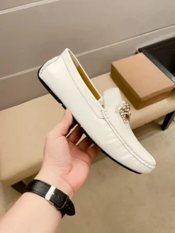 VERSACE Flats & Loafers Leather (White-Gold-Black) EU37-45 B0020260603355299