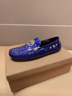 VERSACE Flats & Loafers Patent Leather (Blue-Gold) EU37-47 B0020260603355599